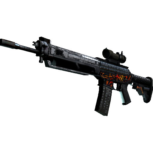 StatTrak™ SG 553 | Heavy Metal (Battle-Scarred)